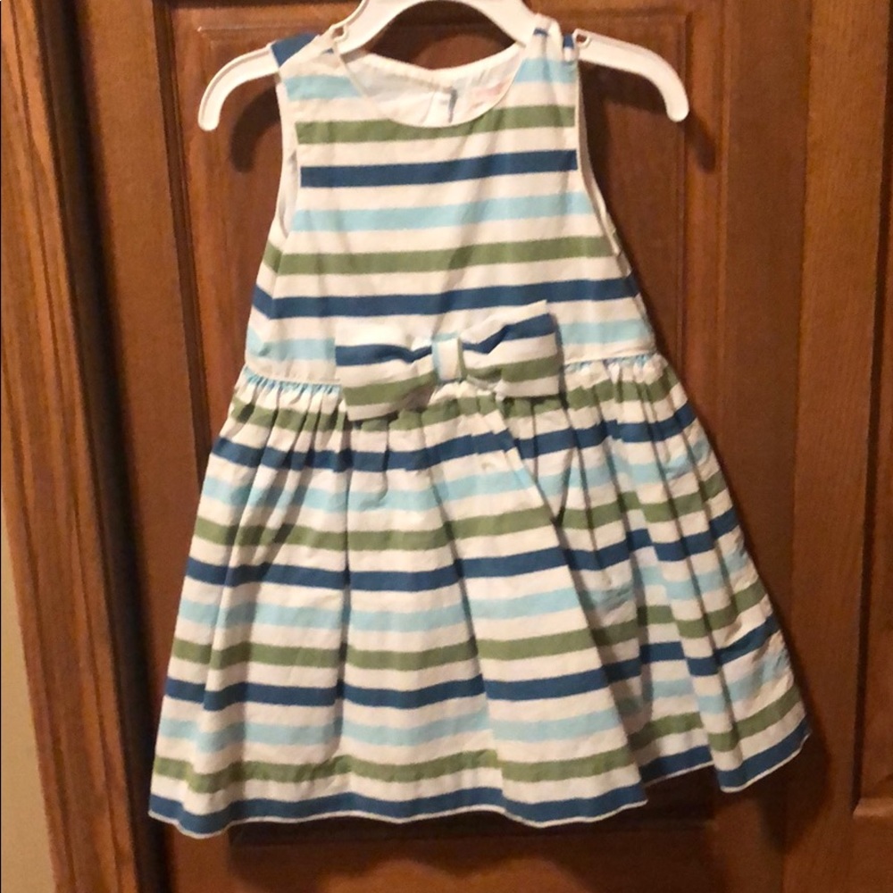 Janie & Jack blue & green striped dress